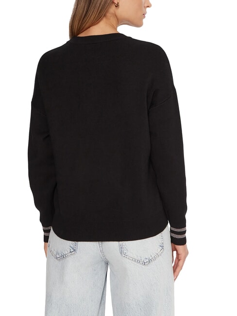 SILVIE LOGO Pull col rond avec strass jetbla - Chandails pour femmes