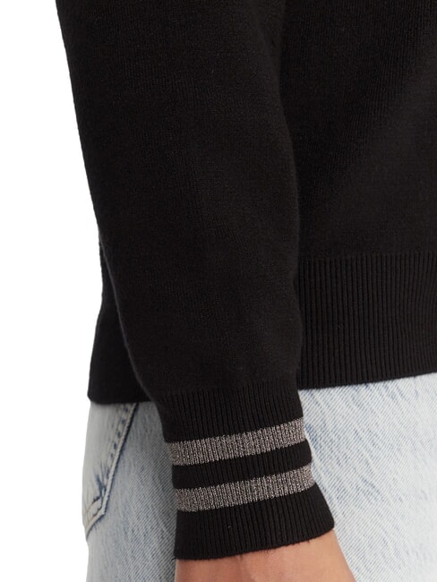 SILVIE LOGO Pull col rond avec strass jetbla - Chandails pour femmes