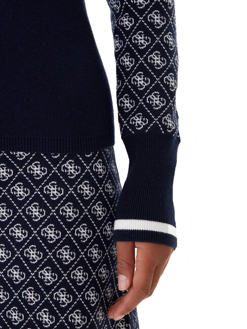 MOCK NECK AUBREY 4G Pull coupe slim 4g bleu et crème - Chandails pour femmes