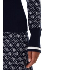 GUESS MOCK NECK AUBREY 4G Pull coupe slim 4g bleu et crème - Chandails pour femmes - 4