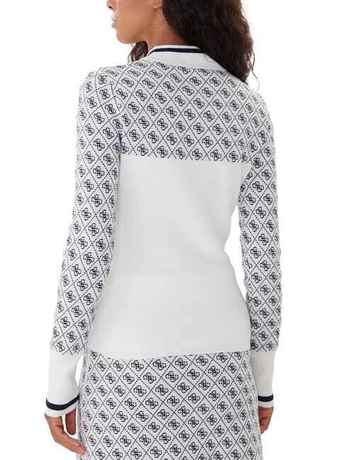 MOCK NECK AUBREY 4G Pull coupe slim 4 g de cr&egrave;me et de bleu - Chandails pour femmes