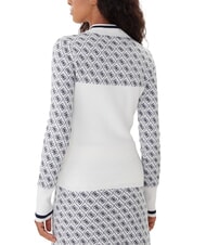 GUESS MOCK NECK AUBREY 4G Pull coupe slim 4 g de crème et de bleu - Chandails pour femmes - 2