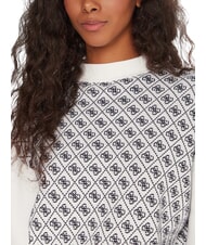 GUESS AUBREY Pull coupe décontractée 4 g de crème et de bleu - Chandails pour femmes - 3