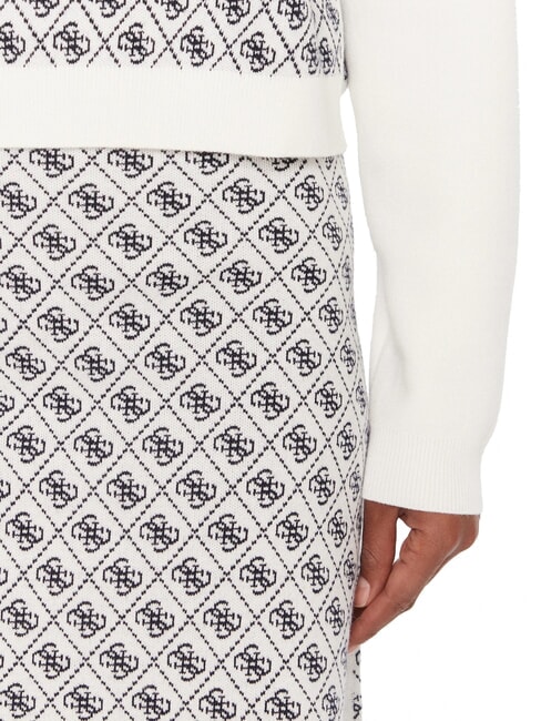 AUBREY Pull coupe décontractée 4 g de crème et de bleu - Chandails pour femmes