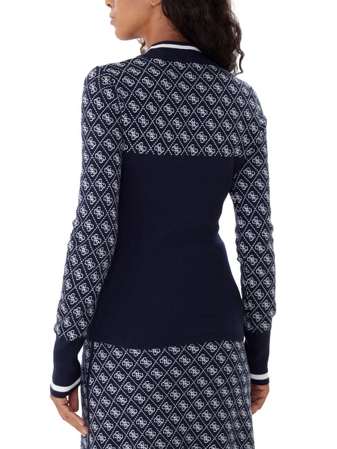 MOCK NECK AUBREY 4G Pull coupe slim 4g bleu et crème - Chandails pour femmes