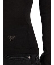 GUESS ANITA TURTLE Pull-over bruy&egrave;re noir de jais - Chandails pour femmes - 4