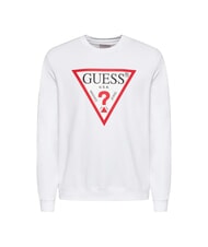 GUESS AUDLEY Sweat logo triangle blanc pur - Pulls molletonn&eacute;s - 4