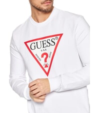 GUESS AUDLEY Sweat logo triangle blanc pur - Pulls molletonnés - 3