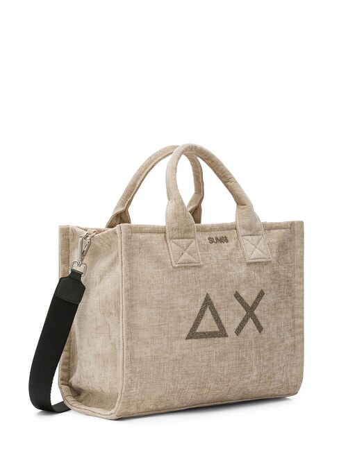 CALI VELVET Sac à main avec bandoulière beige - Sacs pour Femme