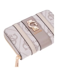 GUESS ERENIA Portefeuille moyen à fermeture éclair logo taupe foncé - Portefeuilles Femme - 4