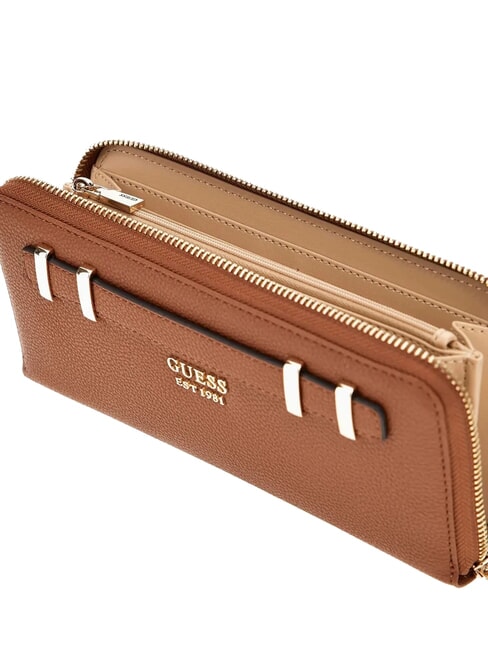 GREGORIA Grand portefeuille zippé avec dragonne COGNAC - Portefeuilles Femme