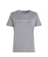 TOMMY HILFIGER TH 1985 T-shirt en coton gris chiné moyen - T-shirt - 3