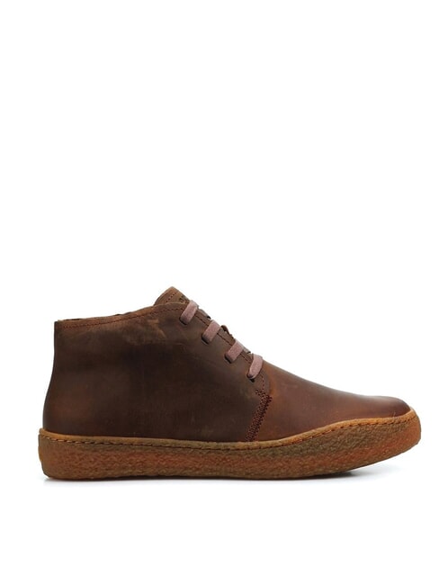 PEU TERRENO bottes en cuir brun moyen - Chaussures Homme
