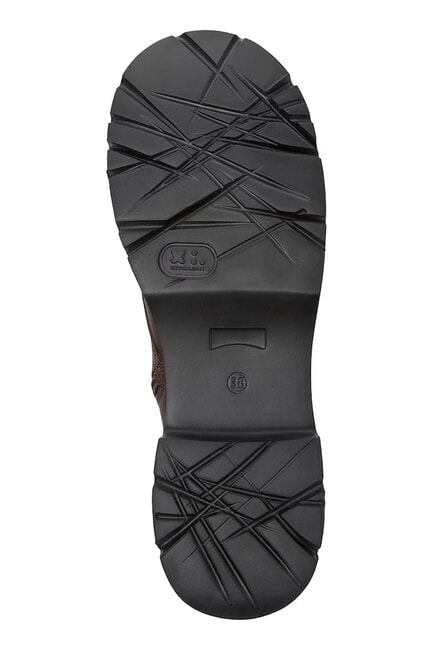 MILAH Bottines en cuir brun foncé - Chaussures Femme