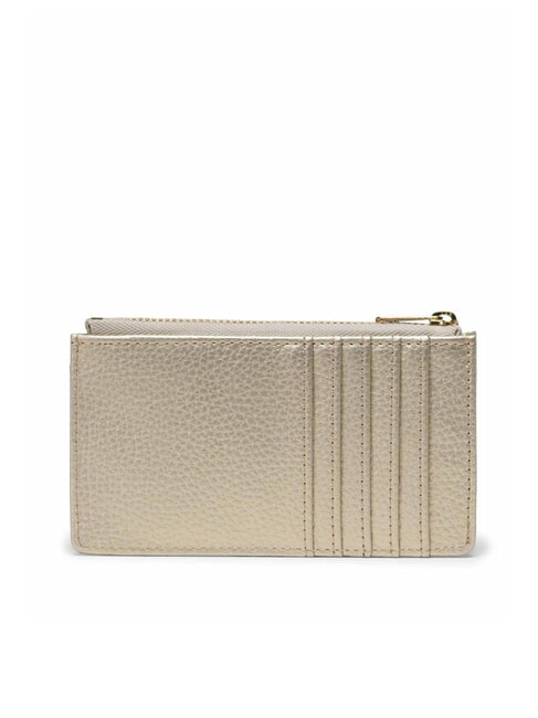 OSCAR Porte-cartes plat avec zip or métallique - Portefeuilles Femme