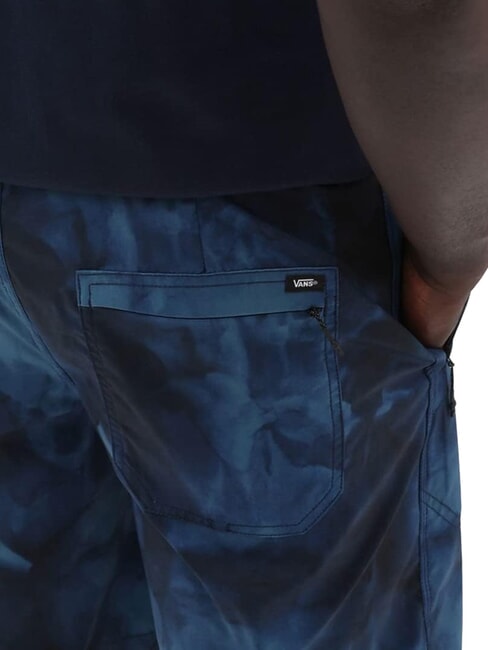 VOYAGE TIE DYE Costume short long bleu sarcelle-noir - Maillots de bain