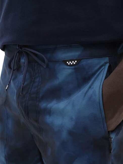 VOYAGE TIE DYE Costume short long bleu sarcelle-noir - Maillots de bain