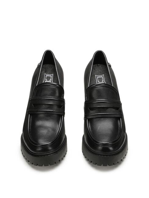 JAGGER 4107 Mocassins en cuir à talons hauts noir - Chaussures Femme