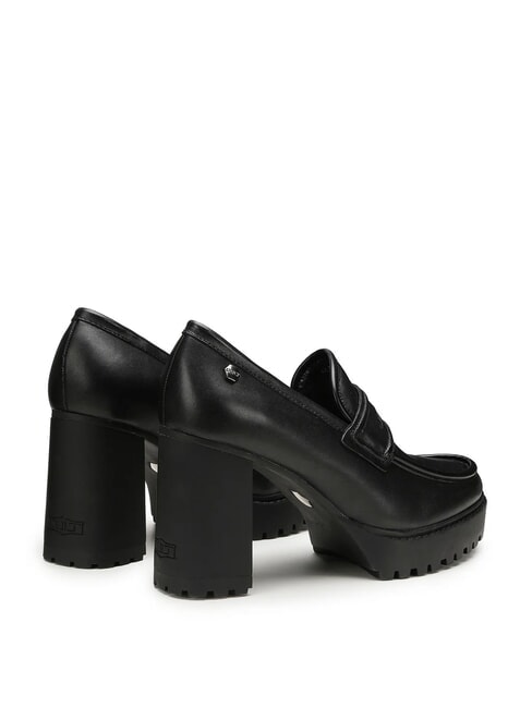 JAGGER 4107 Mocassins en cuir à talons hauts noir - Chaussures Femme