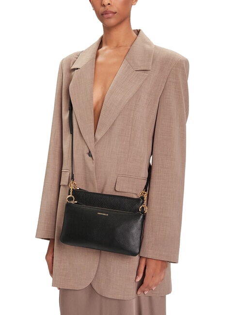 YVONNE Sac à bandoulière en cuir Noir - Sacs pour Femme