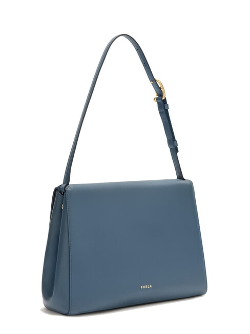 DOMUS  Sac à bandoulière en cuir gris bleu - Sacs pour Femme