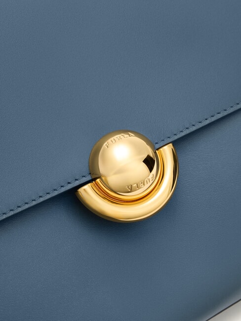 DOMUS  Sac à bandoulière en cuir gris bleu - Sacs pour Femme