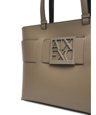 ARMANI EXCHANGE A|X BUCKLE Sac cabas porté épaule bar brun - Sacs pour Femme - 4