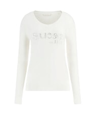 GUESS SAYLOR LOGO  Pull-over taupe de soie - Chandails pour femmes - 5