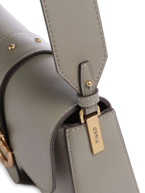 LOVE ONE SLOUCHY Mini sac à bandoulière en cuir noyer-or antique - Sacs pour Femme