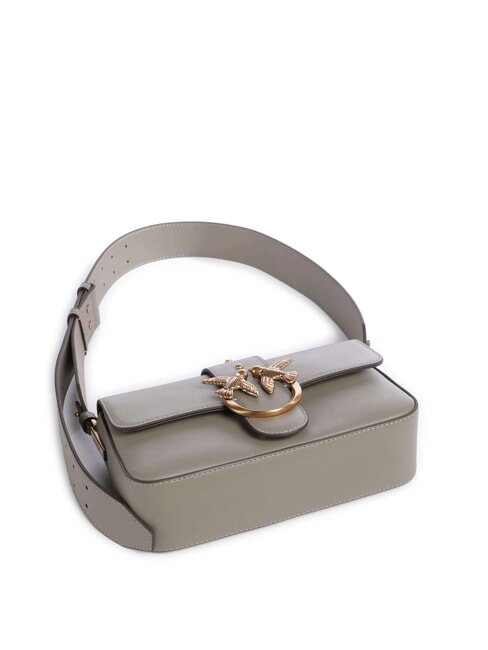 LOVE ONE SLOUCHY Mini sac à bandoulière en cuir noyer-or antique - Sacs pour Femme