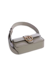 PINKO LOVE ONE SLOUCHY Mini sac à bandoulière en cuir noyer-or antique - Sacs pour Femme - 5