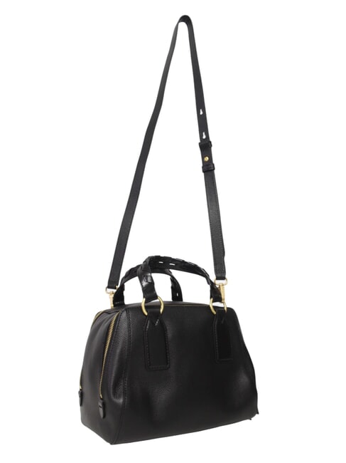 INES Sac cartable en cuir avec bandoulière black Gold - Sacs pour Femme