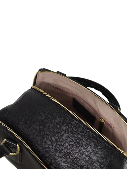 INES Sac cartable en cuir avec bandoulière black Gold - Sacs pour Femme