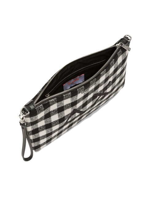 TARTAN Pochette en polyserine et bandoulière noir - Sacs pour Femme