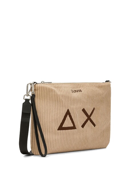 CORDUROY Pochette avec dragonne et bandoulière beige - Sacs pour Femme