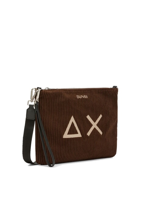 CORDUROY Pochette avec dragonne et bandoulière marron - Sacs pour Femme