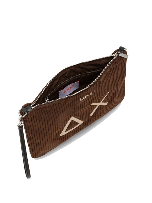 CORDUROY Pochette avec dragonne et bandoulière marron - Sacs pour Femme