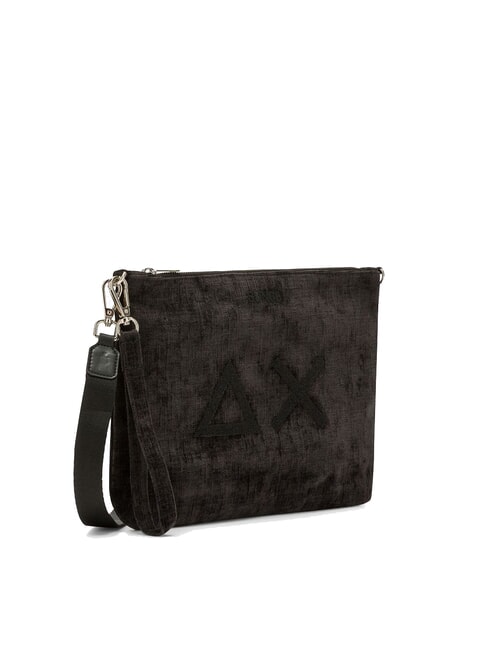 VELVET Pochette en polyserine et bandoulière noir - Sacs pour Femme