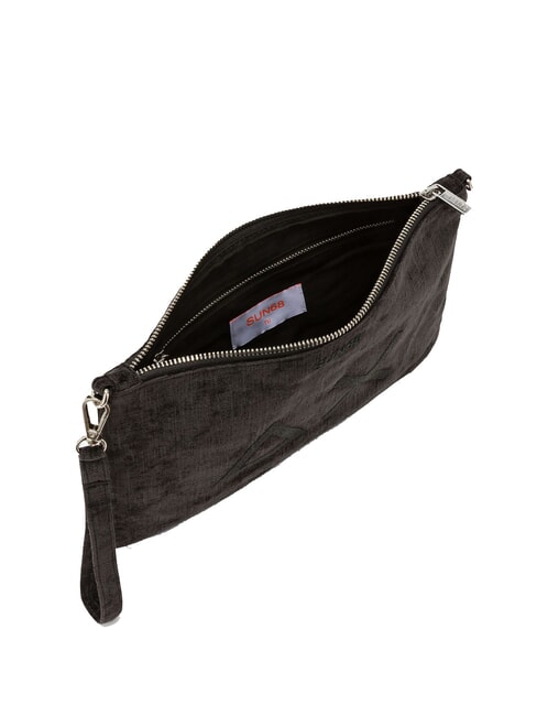 VELVET Pochette en polyserine et bandoulière noir - Sacs pour Femme