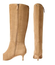 RALPH LAUREN MCKAY Bottes hautes en cuir suédé à talon bas chameau - Chaussures Femme - 5