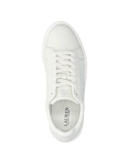 RALPH LAUREN AINSLEY Baskets en cuir avec logo cousu blanc doux - Chaussures Femme - 4