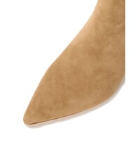 RALPH LAUREN MCKAY Bottines à talons bas en cuir suédé chameau - Chaussures Femme - 4