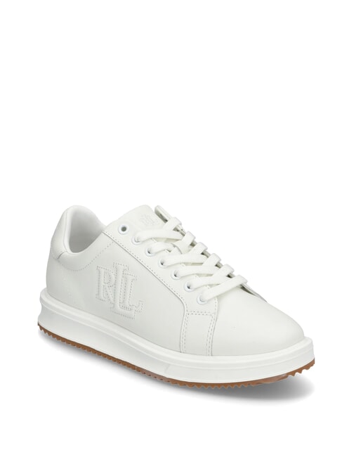 AINSLEY Baskets en cuir avec logo cousu blanc doux - Chaussures Femme