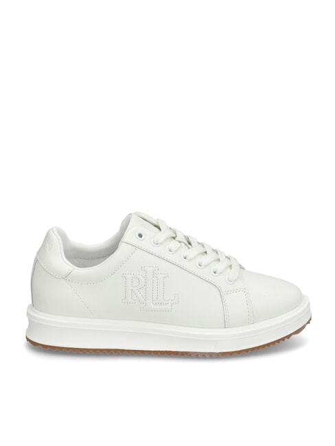 AINSLEY Baskets en cuir avec logo cousu blanc doux - Chaussures Femme
