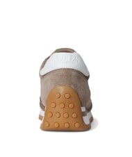 RALPH LAUREN DANI Baskets micro-perforées en cuir suédé marron taupe/marron taupe/blanc - Chaussures Femme - 5