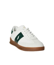 RALPH LAUREN HERITAGE AERA Baskets en cuir blanc cass&eacute;/for&ecirc;t - Chaussures Homme - 3