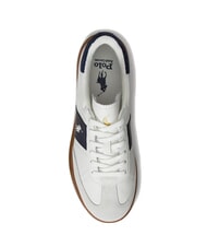RALPH LAUREN HERITAGE AERA Baskets en cuir blanc cassé/bleu marine - Chaussures Homme - 4