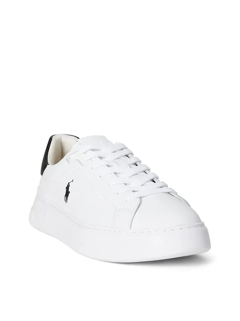 RLITE COURT Baskets en cuir pp blanc/noir - Chaussures Homme