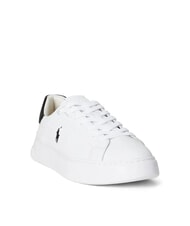 RALPH LAUREN RLITE COURT Baskets en cuir pp blanc/noir - Chaussures Homme - 3