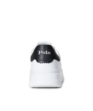 RALPH LAUREN RLITE COURT Baskets en cuir pp blanc/noir - Chaussures Homme - 5